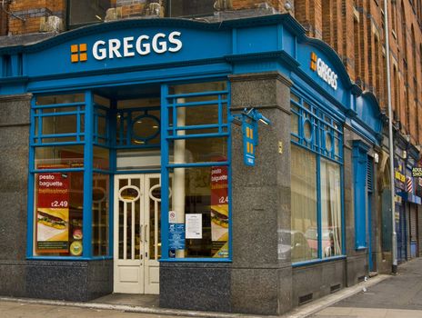 Greggs the baker,old fashion shop on London Road in Manchester