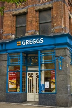 Greggs the baker,old fashion shop on London Road in Manchester