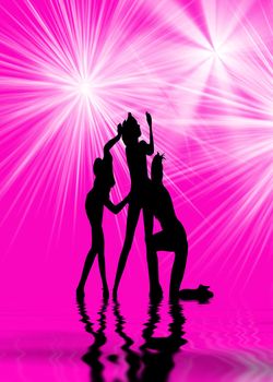 set in a night club dancing girls