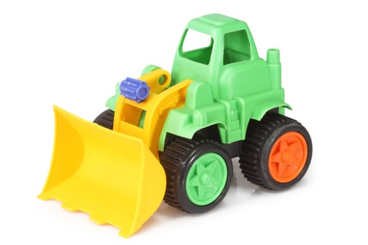 Colourful childs toy digger lorry or truck