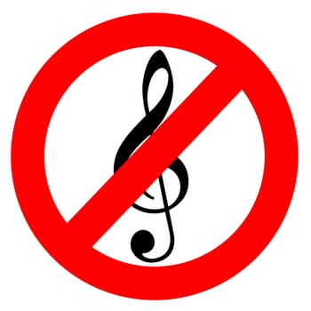 No music sign isolated in white