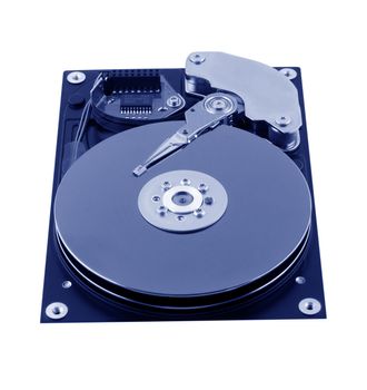 Hard disk drive isolated in white