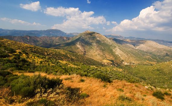 Landscape from the rough and mountainous Arcadia, southern Greece
