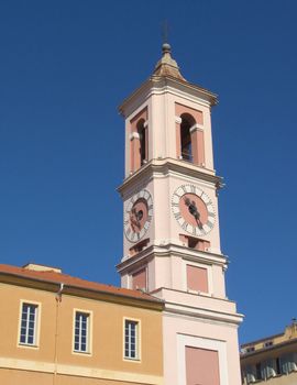 Clock Tower of the Rusca Palace in Nice city