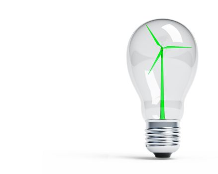 a wind mill in a bulb light in 3d