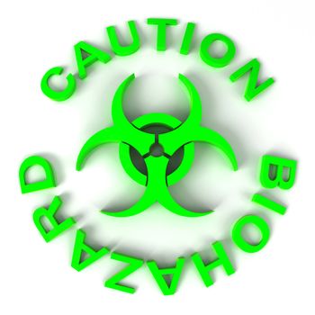 an 3d Biohazard sign in green