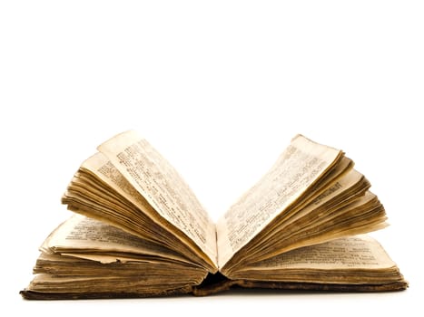 old open book against the white background