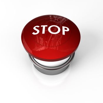 a panic stop button in red in 3d