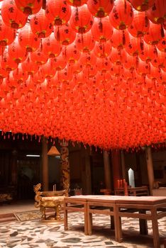 Here are a lot of red and beautiful Chinese lantern.