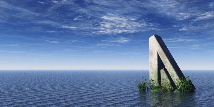 viking rune rock at the ocean - 3d illustration