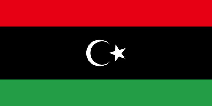 Illustration of the new national flag of Libya
