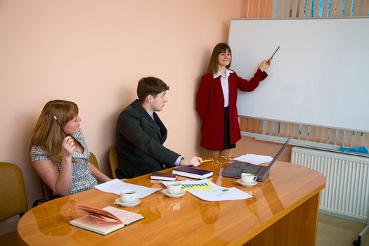 The young woman to speak at a meeting