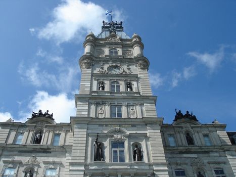 Facade of Quebec parliament by beautiful weather