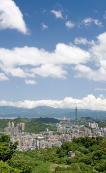 It is a beautiful cityscape in Asia of Taipei.