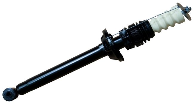 Black auto shock absorber isolated on white