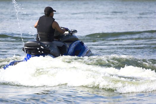 Image of a jet ski enthusiast in action.