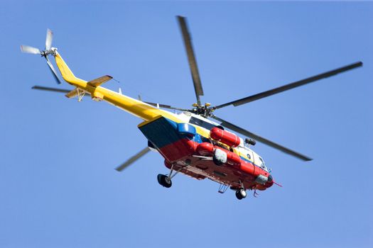 Image of a Malaysian fire and rescue helicopter.