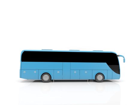 a blue bus viex on side 