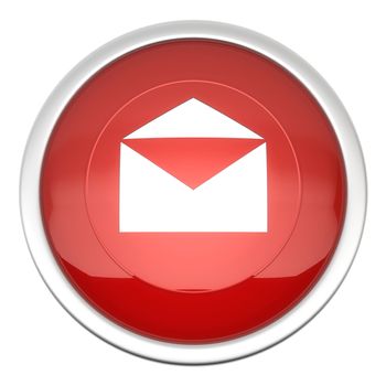 a large red mail icon in three d