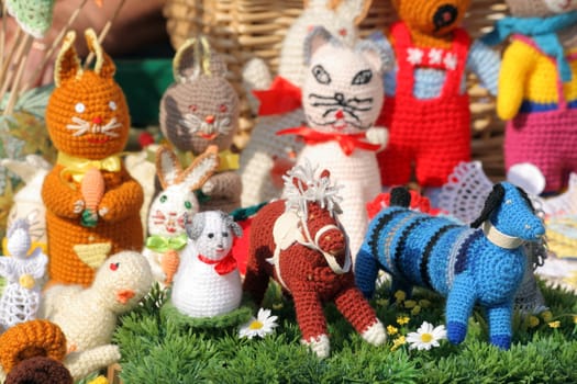 Handmade figurines at the street market
