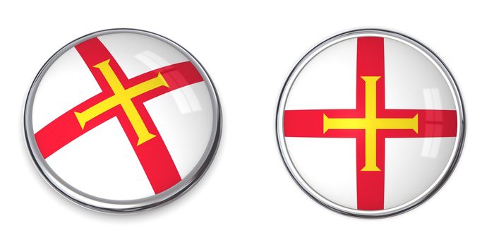 button style banner in 3D of Guernsey