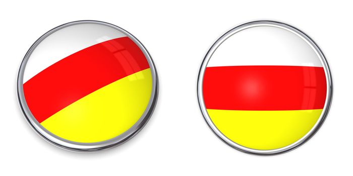 button style banner in 3D of North Ossetia