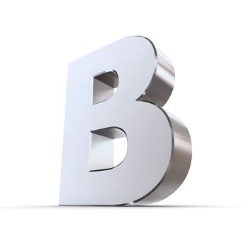 shiny 3d letter B made of silver/chrome