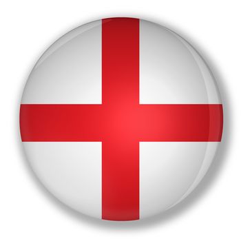 Illustration of a badge with flag of england with shadow