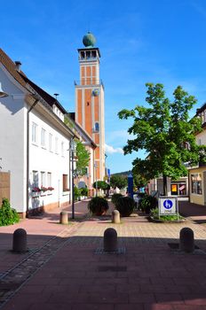 View towards the town center of Freudenstadt, Baden-Wuerttemberg, Germany