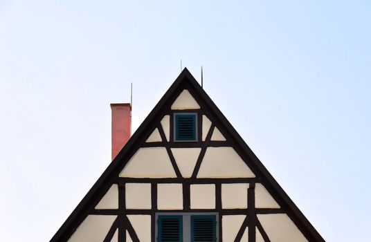 Shot of the gable of an old timbered house in south west 'Germany