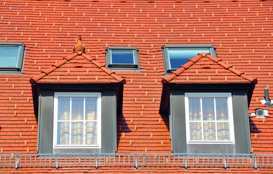 A housetop with gabled windows found in south west Germany