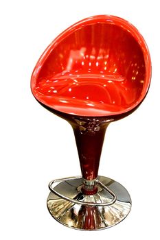 Image of a shiny metallic red chair.