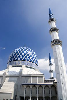 Sultan Salahuddin Abdul Aziz Shah Mosque or commonly known as the Blue Mosque, located at Shah Alam, Selangor, Malaysia.