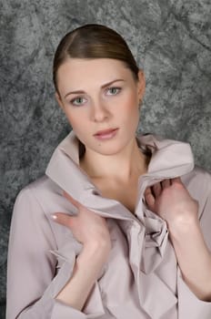 Closeup portrait of a beautiful young woman