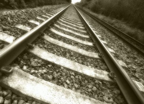old train track leading nowhere