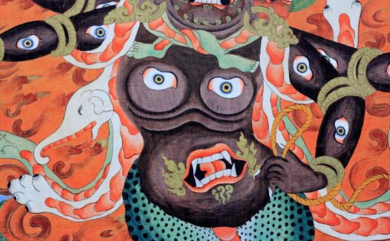 chinese monster paint close up