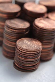 stacks of American cents