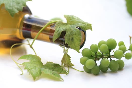 wine bottle and grapes