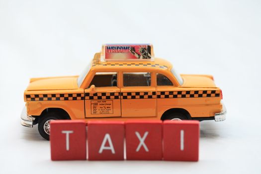 famous yellow New York taxi cab