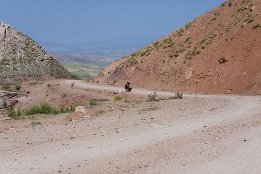 Sandy mountain route in background Dogubeyazit - Turkey