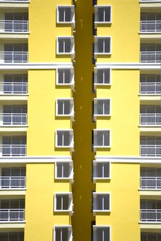 Windows and balconies of a new apartment for sale in Malaysia.
