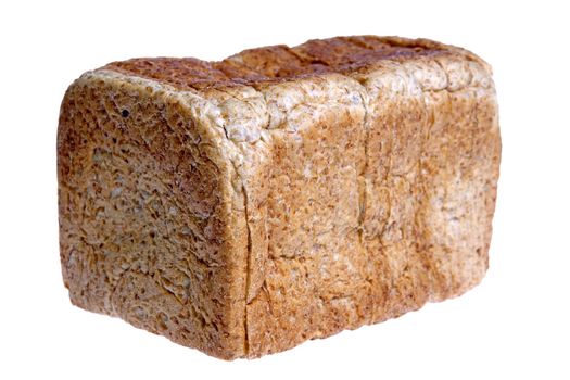 Isolated image of wholemeal sliced loaf of bread.