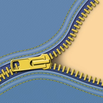 A Denim Zipper Background Illustration