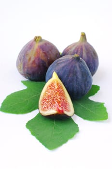 Fresh figs on white background
