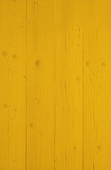 Vertical grained wood panels recently painted with yellow are making a background image with 100% copyspace.