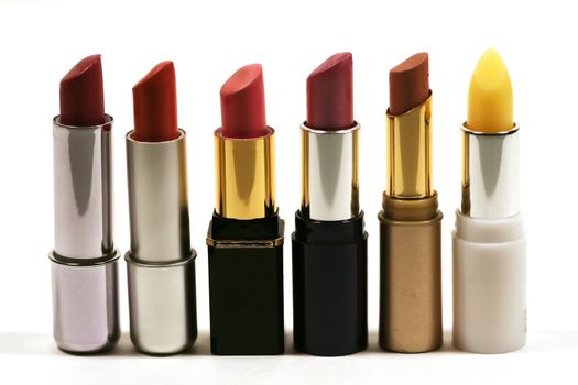 A row of lipsticks