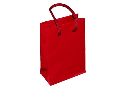 small red bag isolated on the white background