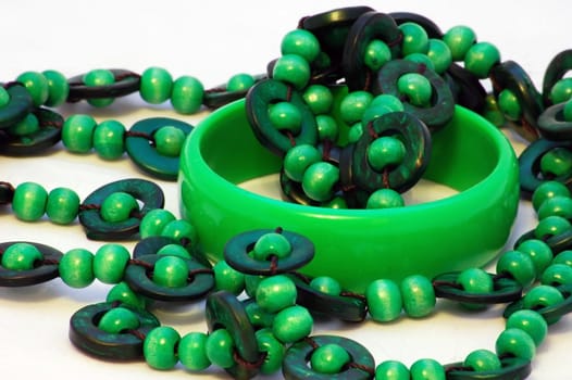 bracelet with beads isolated on the white background