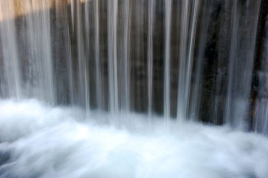 small waterfall on the river in Poland