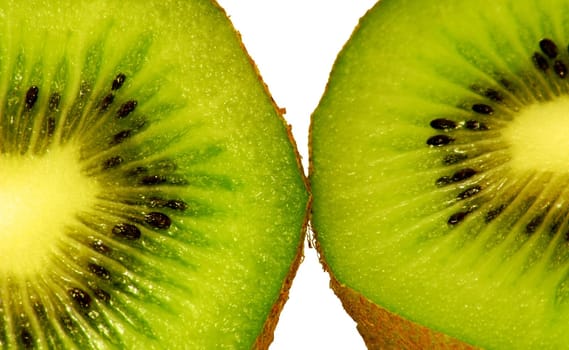 two kiwi isolated on the white background